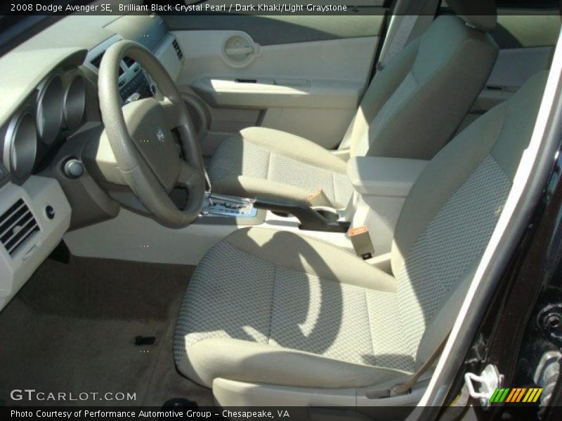 Brilliant Black Crystal Pearl / Dark Khaki/Light Graystone 2008 Dodge Avenger SE