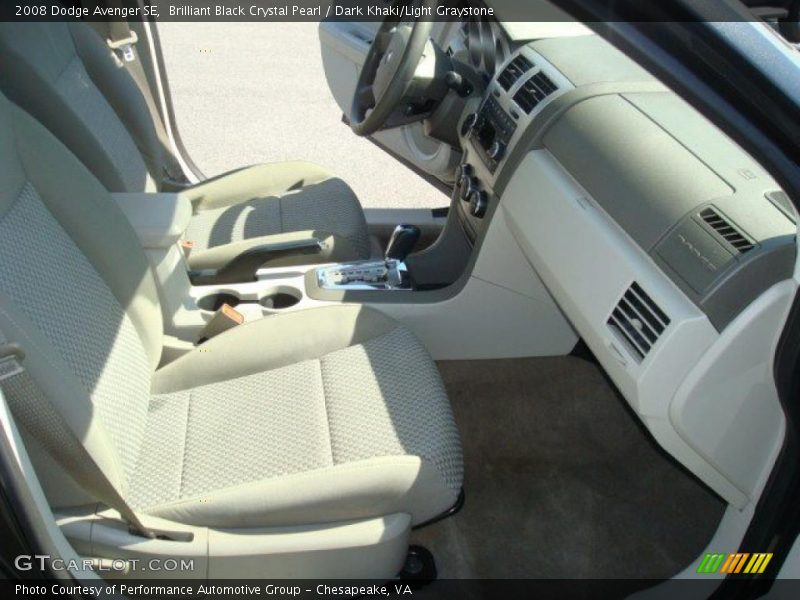 Brilliant Black Crystal Pearl / Dark Khaki/Light Graystone 2008 Dodge Avenger SE