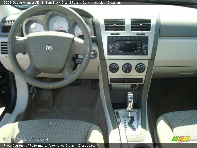 Brilliant Black Crystal Pearl / Dark Khaki/Light Graystone 2008 Dodge Avenger SE