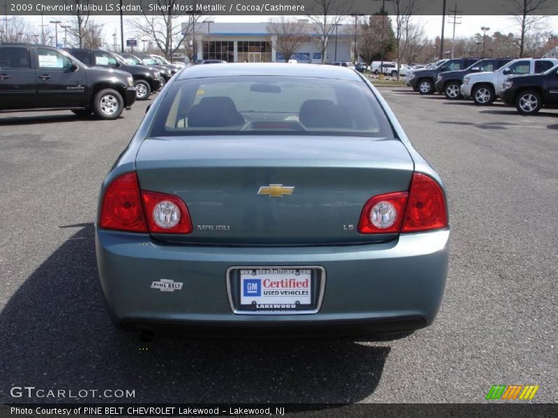 Silver Moss Metallic / Cocoa/Cashmere 2009 Chevrolet Malibu LS Sedan