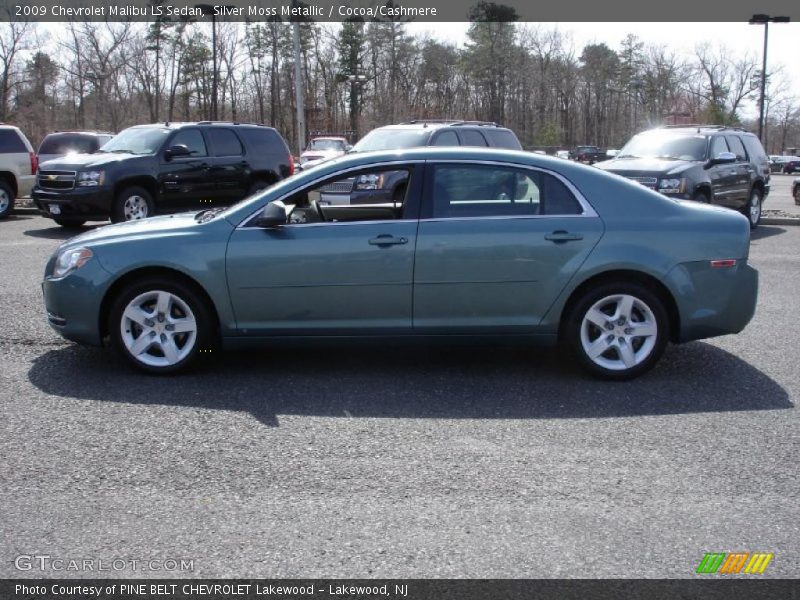 Silver Moss Metallic / Cocoa/Cashmere 2009 Chevrolet Malibu LS Sedan