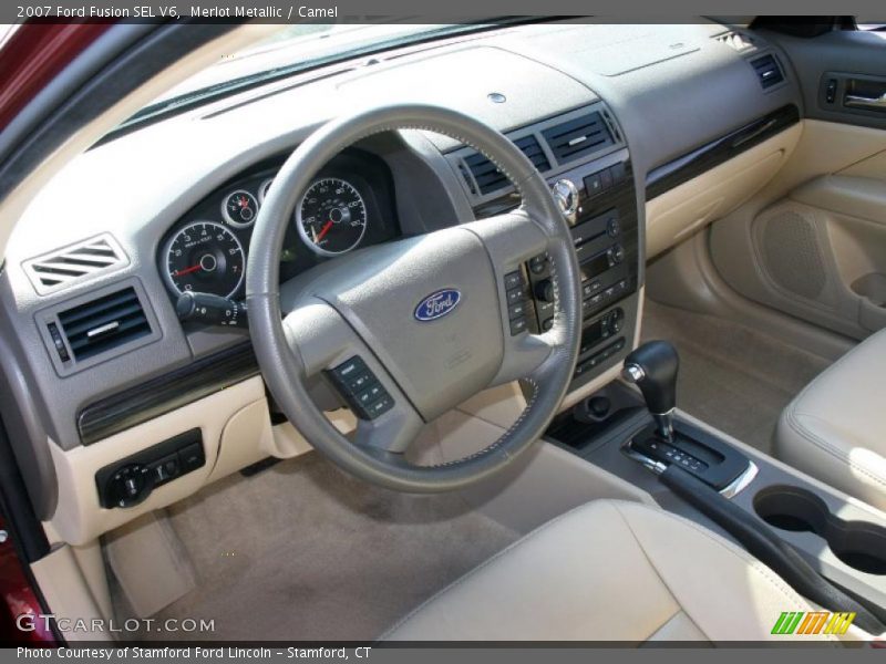 Merlot Metallic / Camel 2007 Ford Fusion SEL V6