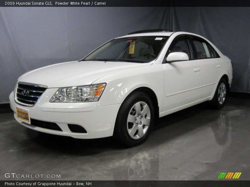 Powder White Pearl / Camel 2009 Hyundai Sonata GLS