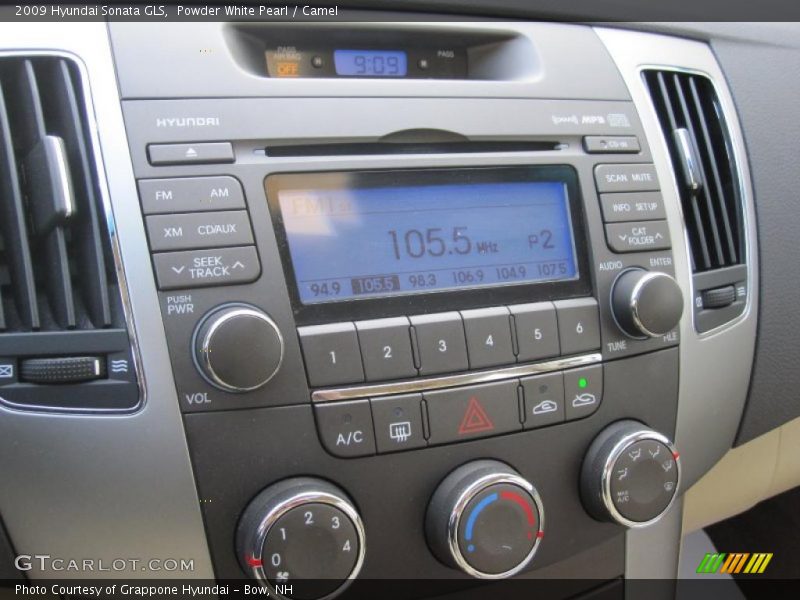 Powder White Pearl / Camel 2009 Hyundai Sonata GLS