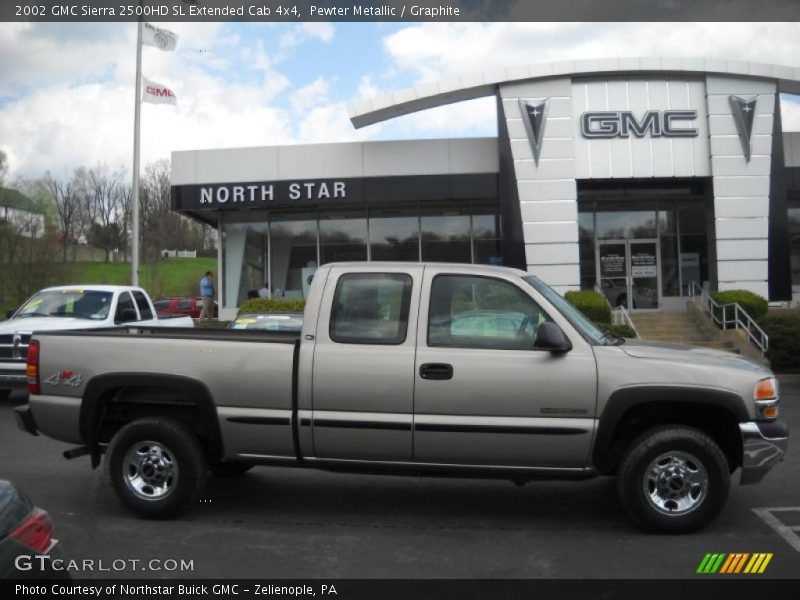 Pewter Metallic / Graphite 2002 GMC Sierra 2500HD SL Extended Cab 4x4