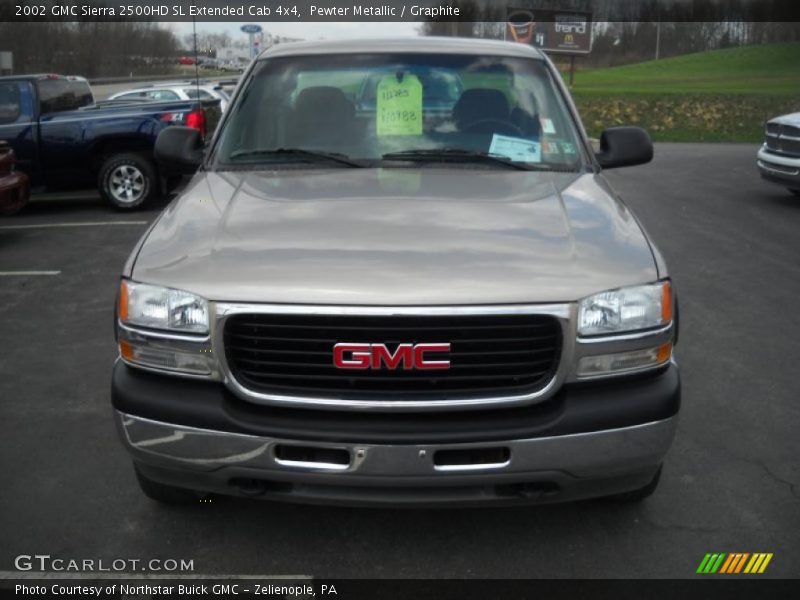 Pewter Metallic / Graphite 2002 GMC Sierra 2500HD SL Extended Cab 4x4
