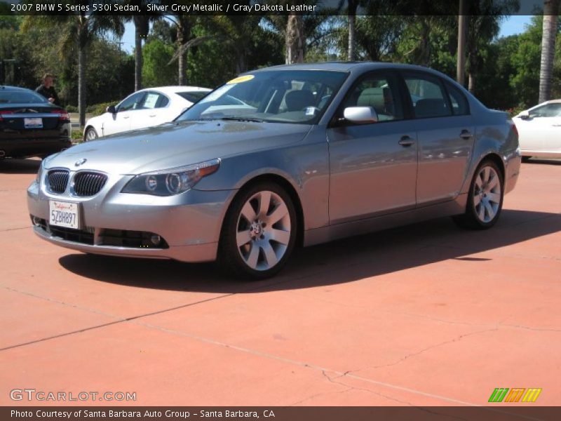 Silver Grey Metallic / Gray Dakota Leather 2007 BMW 5 Series 530i Sedan
