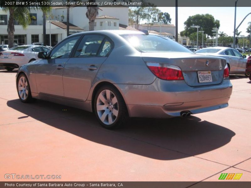Silver Grey Metallic / Gray Dakota Leather 2007 BMW 5 Series 530i Sedan