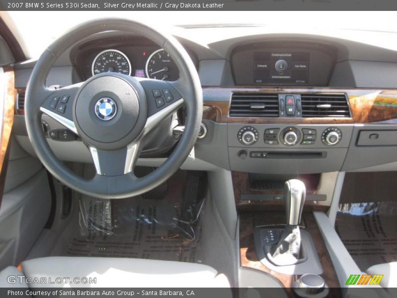 Silver Grey Metallic / Gray Dakota Leather 2007 BMW 5 Series 530i Sedan