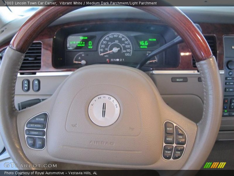 Vibrant White / Medium Dark Parchment/Light Parchment 2003 Lincoln Town Car Cartier