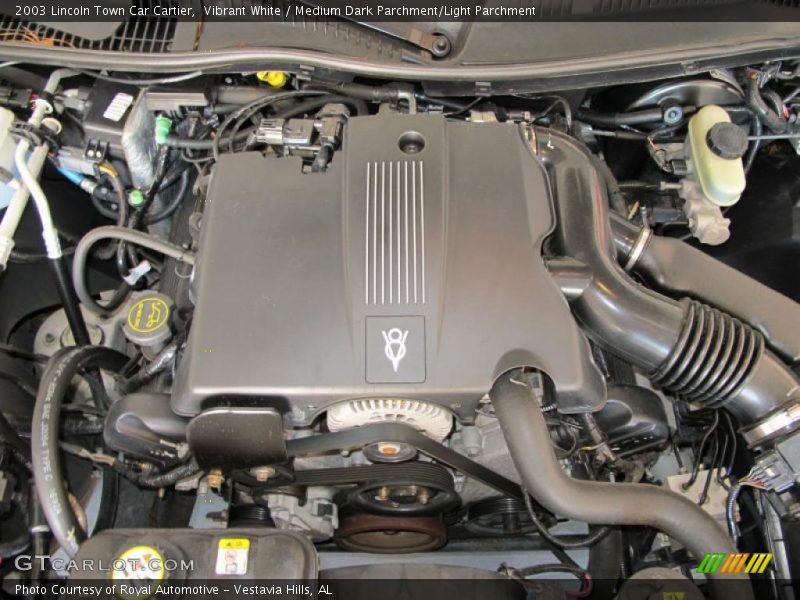 Vibrant White / Medium Dark Parchment/Light Parchment 2003 Lincoln Town Car Cartier