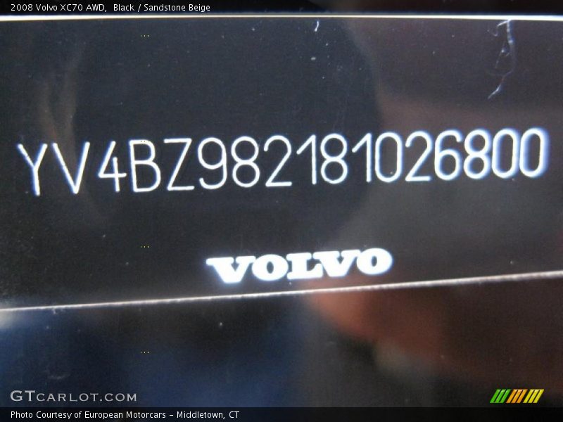 Black / Sandstone Beige 2008 Volvo XC70 AWD