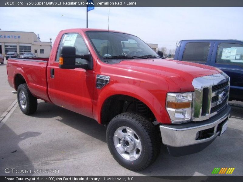 Vermillion Red / Camel 2010 Ford F250 Super Duty XLT Regular Cab 4x4