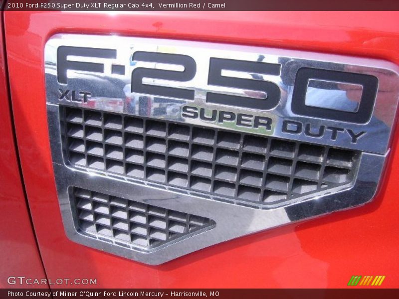 Vermillion Red / Camel 2010 Ford F250 Super Duty XLT Regular Cab 4x4