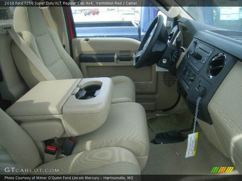 Vermillion Red / Camel 2010 Ford F250 Super Duty XLT Regular Cab 4x4