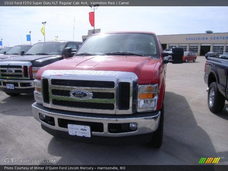 Vermillion Red / Camel 2010 Ford F250 Super Duty XLT Regular Cab 4x4