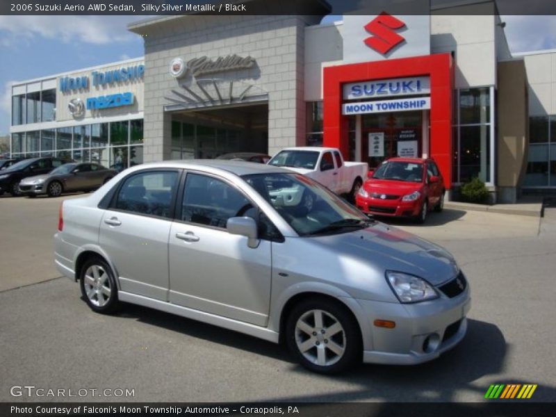 Silky Silver Metallic / Black 2006 Suzuki Aerio AWD Sedan
