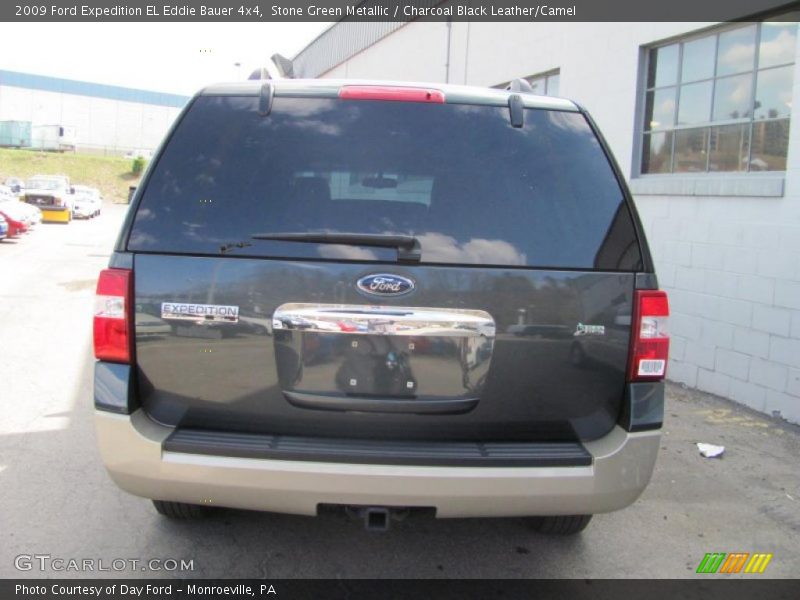 Stone Green Metallic / Charcoal Black Leather/Camel 2009 Ford Expedition EL Eddie Bauer 4x4