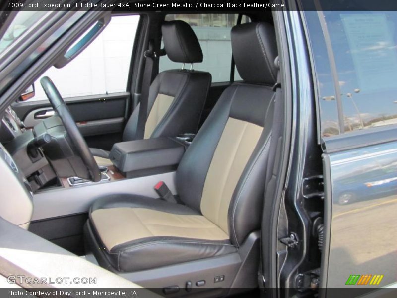 Stone Green Metallic / Charcoal Black Leather/Camel 2009 Ford Expedition EL Eddie Bauer 4x4