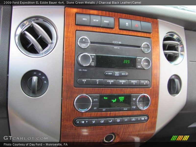 Stone Green Metallic / Charcoal Black Leather/Camel 2009 Ford Expedition EL Eddie Bauer 4x4
