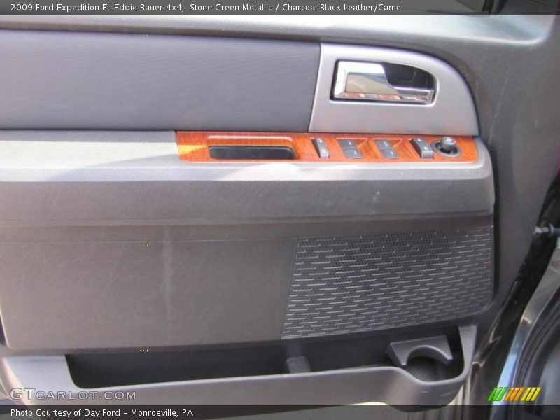 Stone Green Metallic / Charcoal Black Leather/Camel 2009 Ford Expedition EL Eddie Bauer 4x4