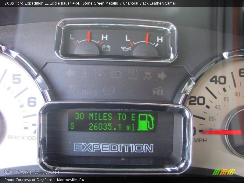 Stone Green Metallic / Charcoal Black Leather/Camel 2009 Ford Expedition EL Eddie Bauer 4x4