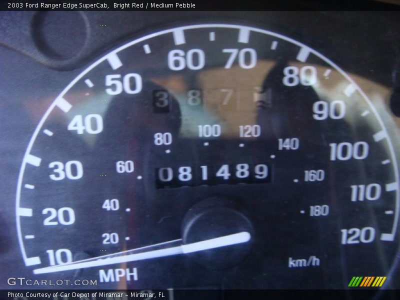 Bright Red / Medium Pebble 2003 Ford Ranger Edge SuperCab