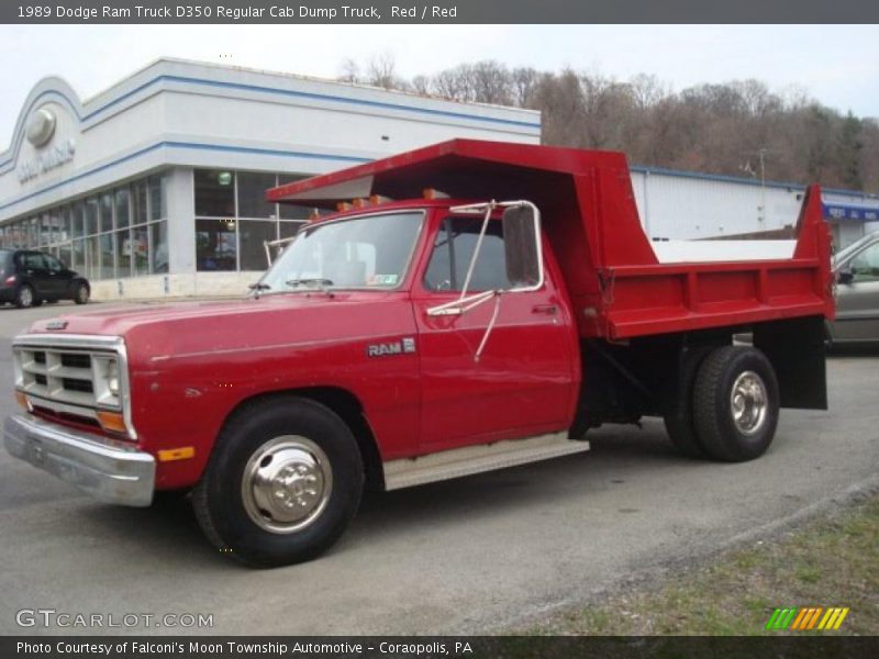 Red / Red 1989 Dodge Ram Truck D350 Regular Cab Dump Truck