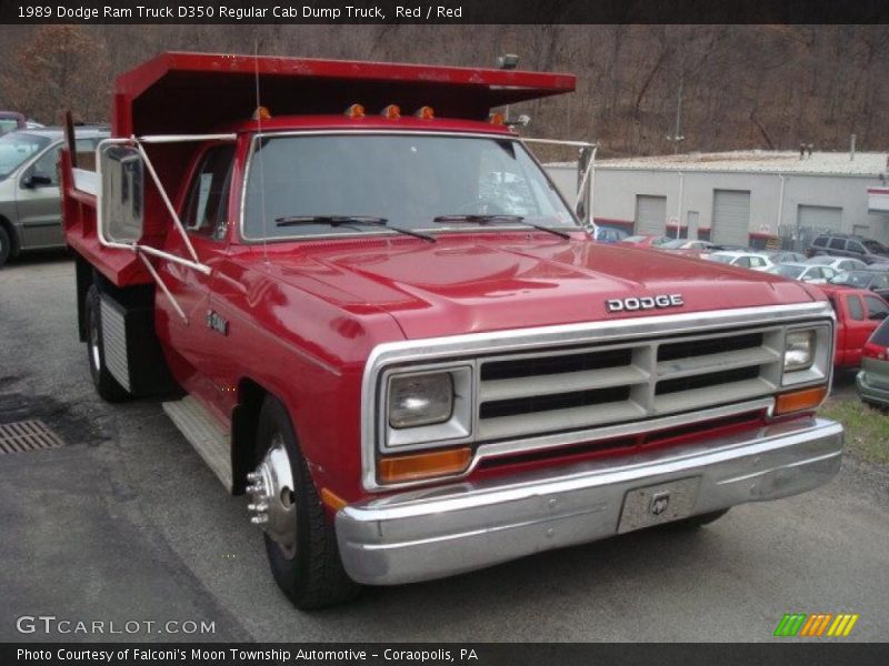 Red / Red 1989 Dodge Ram Truck D350 Regular Cab Dump Truck
