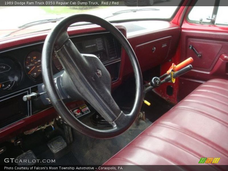 Red / Red 1989 Dodge Ram Truck D350 Regular Cab Dump Truck