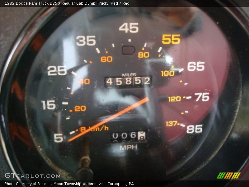 Red / Red 1989 Dodge Ram Truck D350 Regular Cab Dump Truck