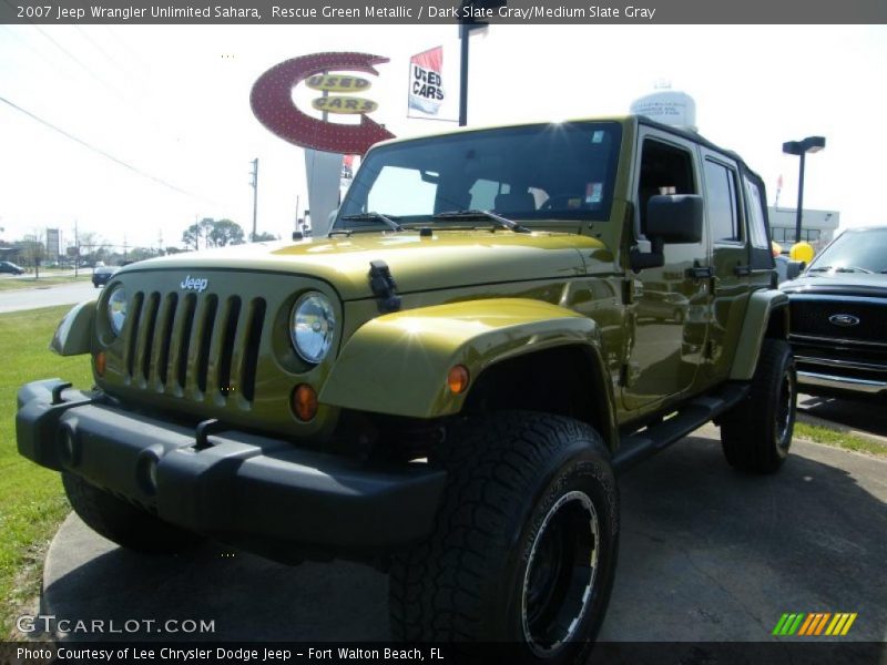 Rescue Green Metallic / Dark Slate Gray/Medium Slate Gray 2007 Jeep Wrangler Unlimited Sahara