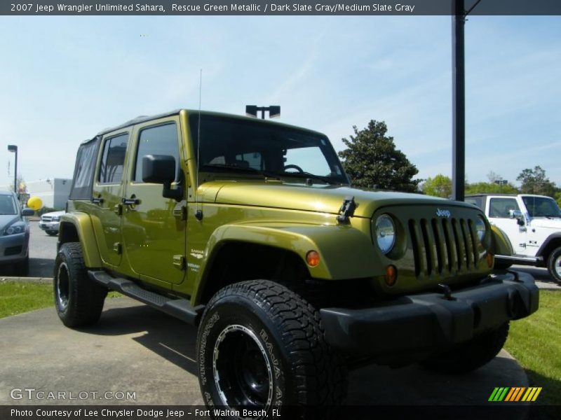 Rescue Green Metallic / Dark Slate Gray/Medium Slate Gray 2007 Jeep Wrangler Unlimited Sahara