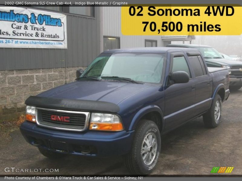 Indigo Blue Metallic / Graphite 2002 GMC Sonoma SLS Crew Cab 4x4