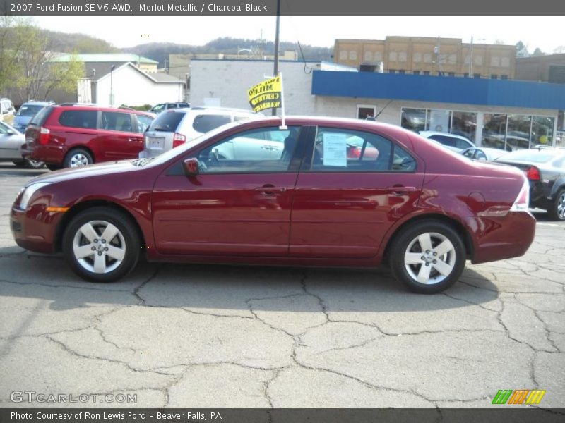 Merlot Metallic / Charcoal Black 2007 Ford Fusion SE V6 AWD