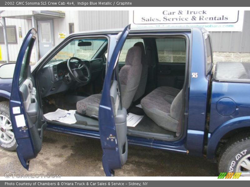 Indigo Blue Metallic / Graphite 2002 GMC Sonoma SLS Crew Cab 4x4