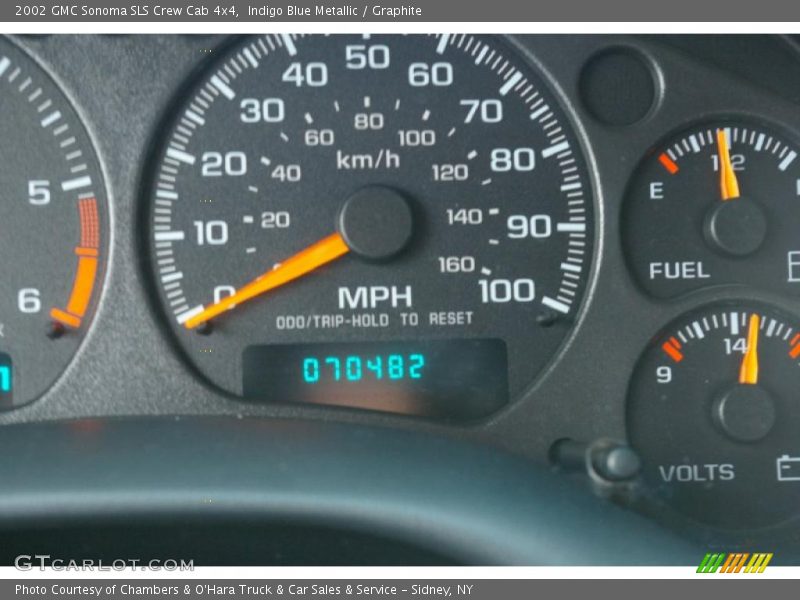Indigo Blue Metallic / Graphite 2002 GMC Sonoma SLS Crew Cab 4x4