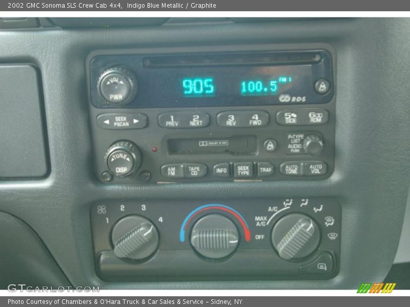 Indigo Blue Metallic / Graphite 2002 GMC Sonoma SLS Crew Cab 4x4