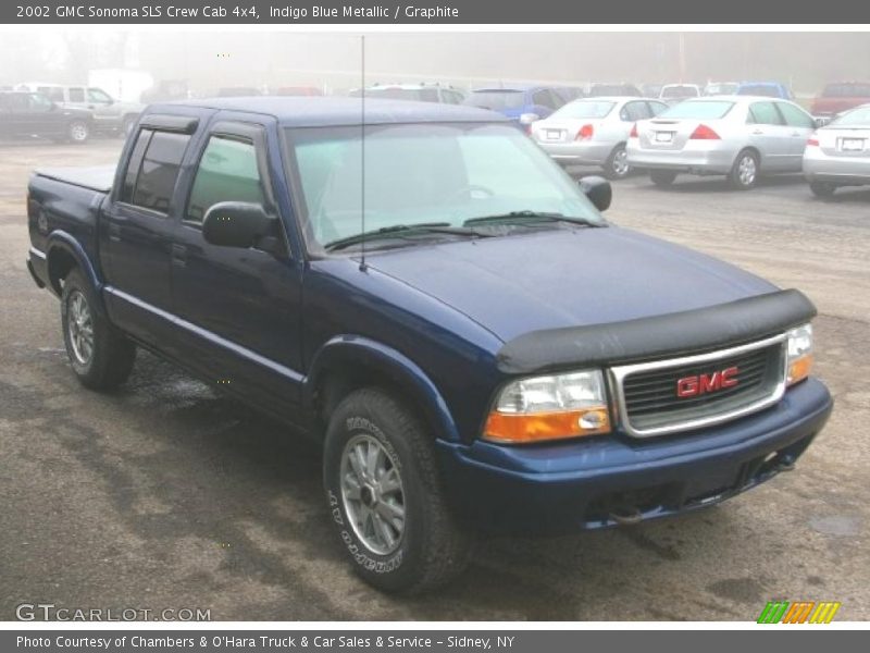 Indigo Blue Metallic / Graphite 2002 GMC Sonoma SLS Crew Cab 4x4