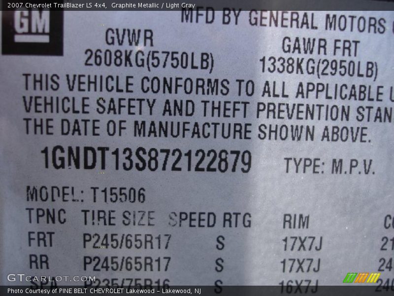 Graphite Metallic / Light Gray 2007 Chevrolet TrailBlazer LS 4x4