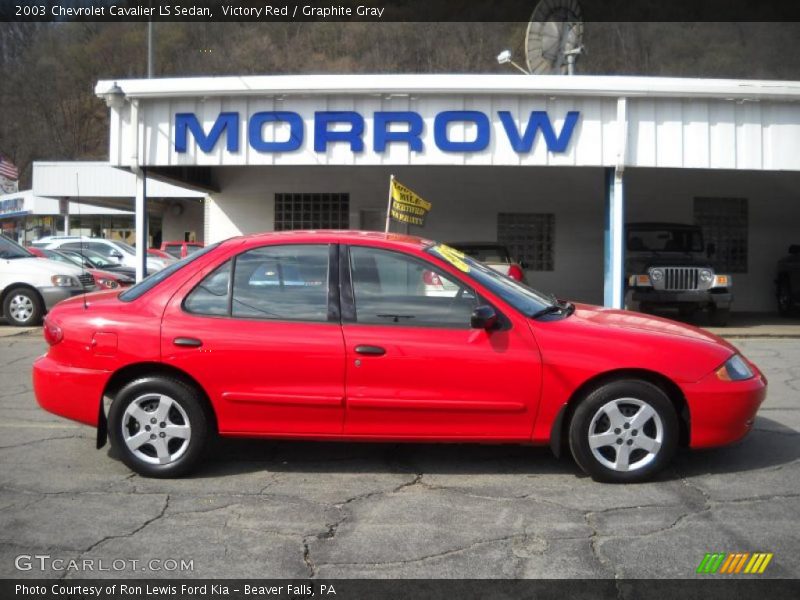 Victory Red / Graphite Gray 2003 Chevrolet Cavalier LS Sedan