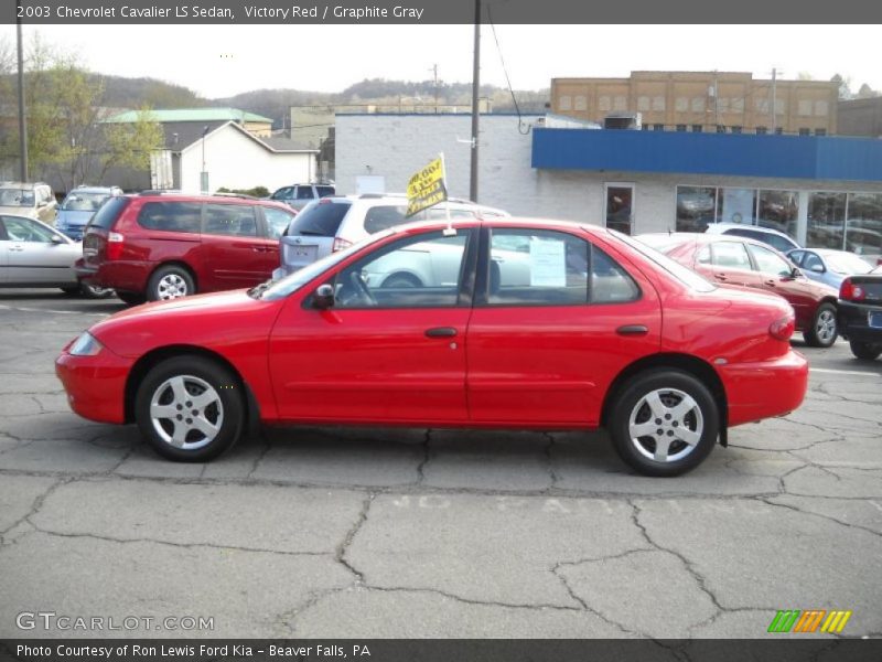Victory Red / Graphite Gray 2003 Chevrolet Cavalier LS Sedan