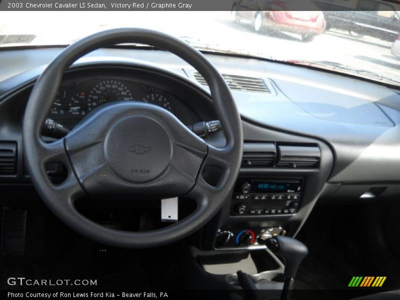 Victory Red / Graphite Gray 2003 Chevrolet Cavalier LS Sedan