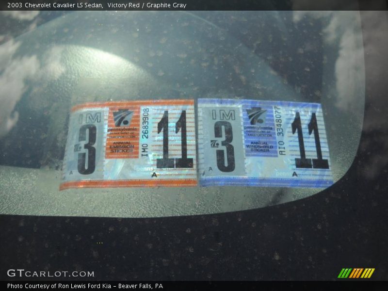 Victory Red / Graphite Gray 2003 Chevrolet Cavalier LS Sedan