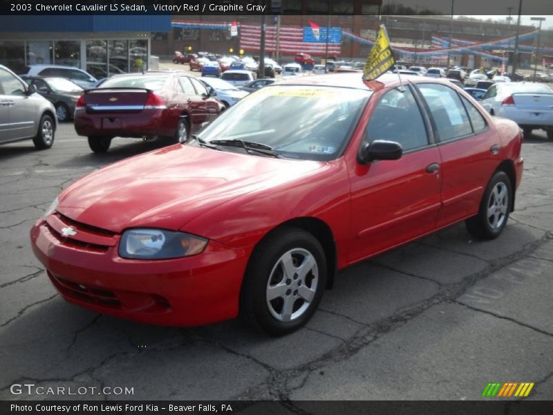 Victory Red / Graphite Gray 2003 Chevrolet Cavalier LS Sedan
