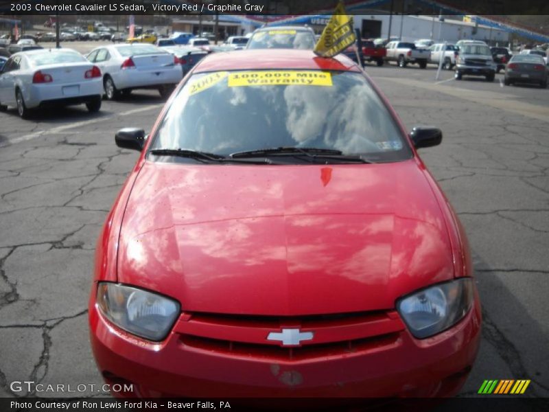 Victory Red / Graphite Gray 2003 Chevrolet Cavalier LS Sedan