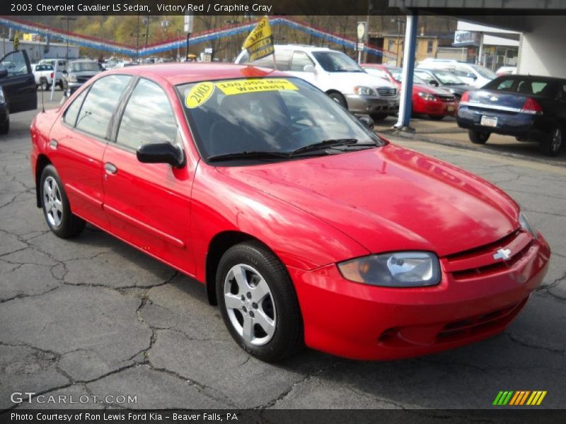 Victory Red / Graphite Gray 2003 Chevrolet Cavalier LS Sedan
