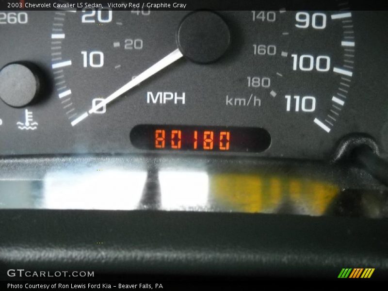 Victory Red / Graphite Gray 2003 Chevrolet Cavalier LS Sedan