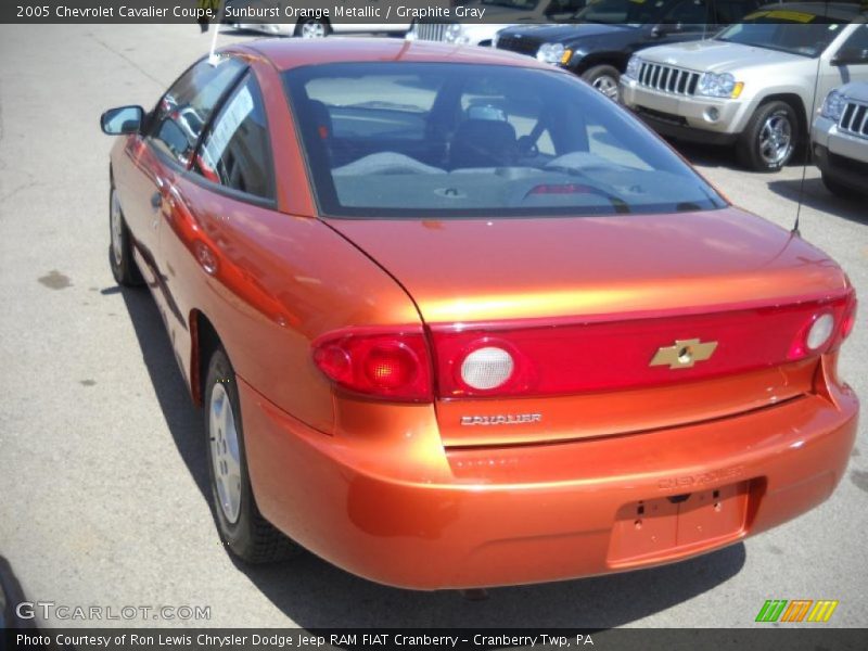 Sunburst Orange Metallic / Graphite Gray 2005 Chevrolet Cavalier Coupe