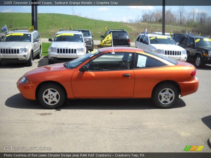 Sunburst Orange Metallic / Graphite Gray 2005 Chevrolet Cavalier Coupe